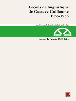 cover image of Leçons de linguistique de Gustave Guillaume 1955-1956 23